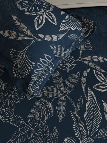 Decor Elegancia Navy Esteem Double Bed Sheet Set