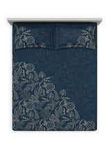 Decor Elegancia Navy Esteem Double Bed Sheet Set