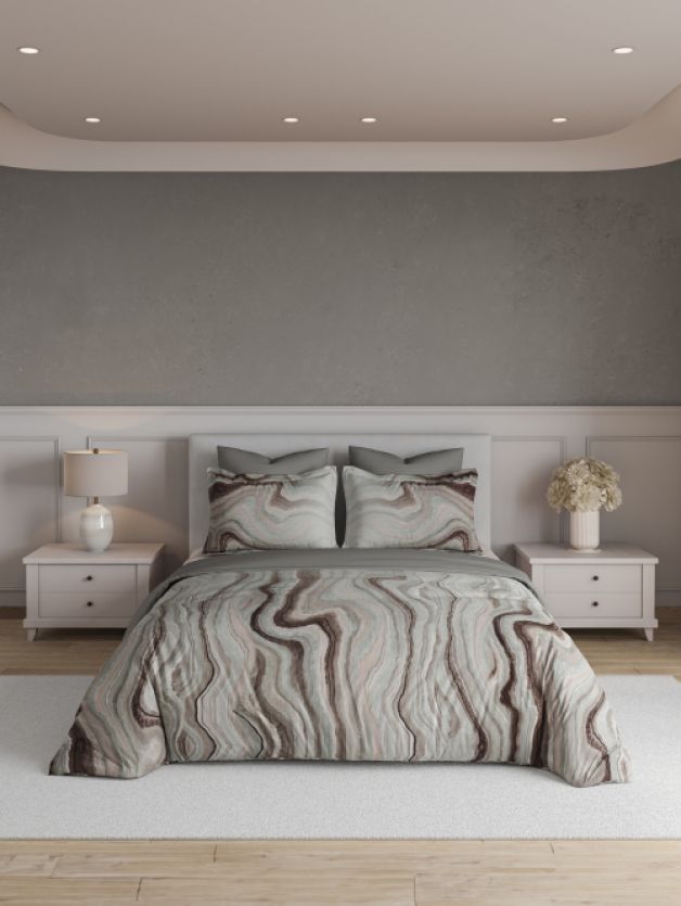 Decor Marble Neutral Grey Esteem Double Bed Sheet Set