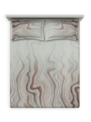 Decor Marble Neutral Grey Esteem Double Bed Sheet Set
