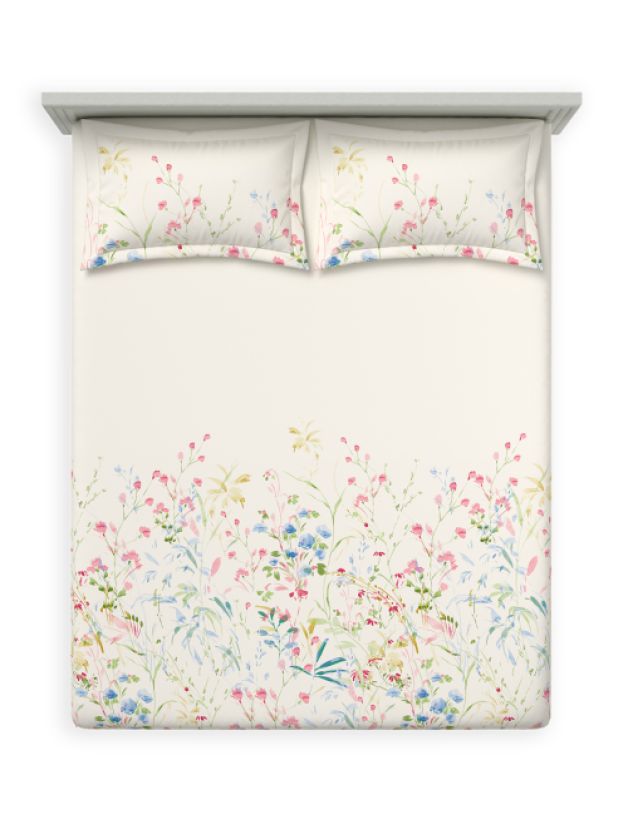Decor Meadow Mist Geranium Pink Double Bed Sheet Set