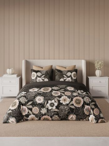 Decor Modern Bloom Shadow Grey Elemental Double Bed Sheet Set