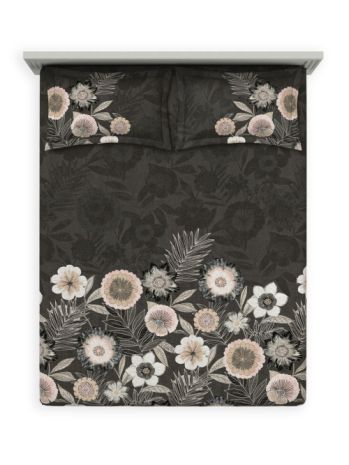 Decor Modern Bloom Shadow Grey Elemental Double Bed Sheet Set
