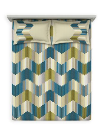 Decor Grid Turkish Tiles Elemental Double Bed Sheet Set