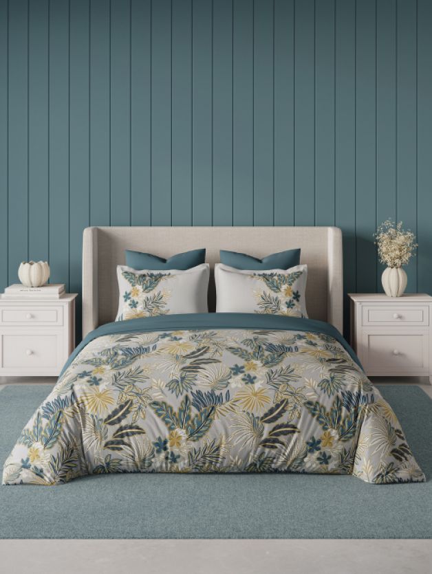 Decor Emerald Smoke Blue Double Bed Sheet Set