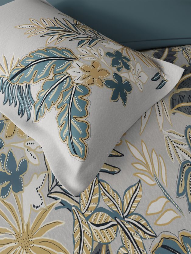 Decor Emerald Smoke Blue Double Bed Sheet Set