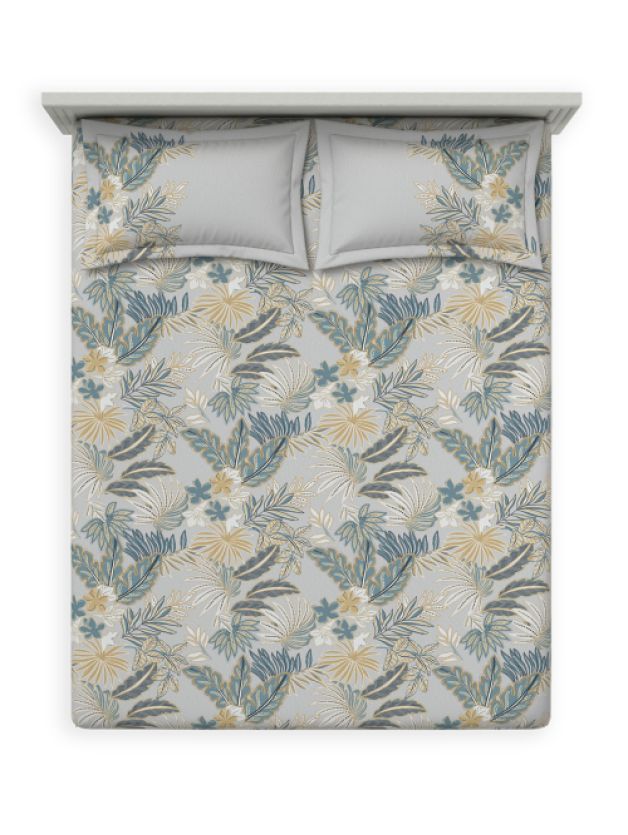 Decor Emerald Smoke Blue Double Bed Sheet Set