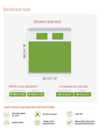 Decor Linea Soft Green Galaxy Double Bed Sheet Set