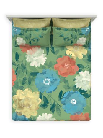 Decor Vivid Florals Forest Shade Orion Double Bed Sheet Set