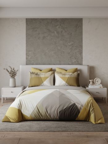 Decor Diamond Cut Ochre Orion Double Bed Sheet Set