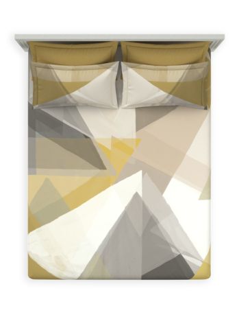 Decor Diamond Cut Ochre Orion Double Bed Sheet Set