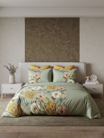 Decor Floral Valley Fog Green Orion Double Bed Sheet Set