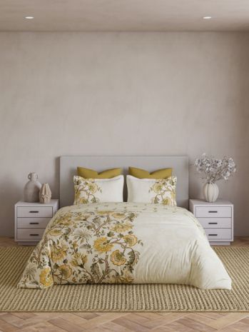 Decor Floravine Vanilla Ice Maxima Double Bed Sheet Set