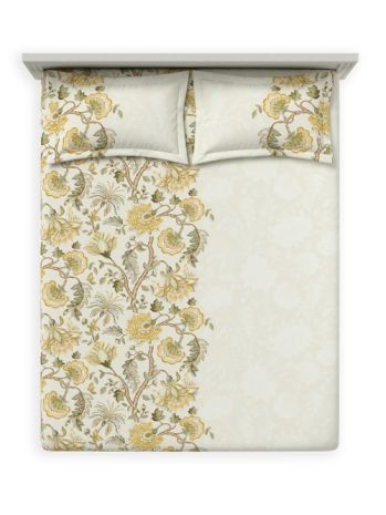 Decor Floravine Vanilla Ice Maxima Double Bed Sheet Set