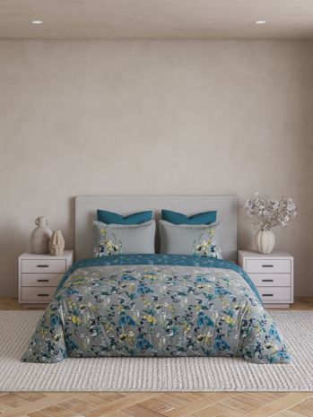 Decor  Heaven Blooms Cloud Blue Maxima Double Bed Sheet Set