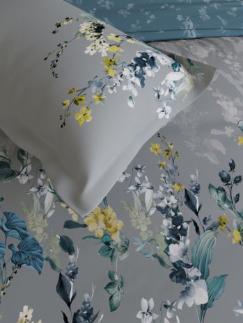 Decor Heaven Blooms Cloud Blue Maxima Double Bed Sheet Set