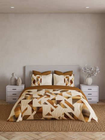 Decor Geo Vibe Almond Maxima Double Bed Sheet Set