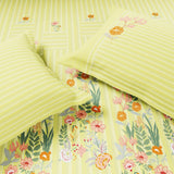 Spaces Essentials 100% Cotton Single Quilt, 144 TC, Floral, Light Green