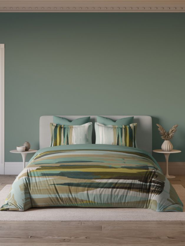 Decor Brushline Teal Green Double Bed Sheet Set