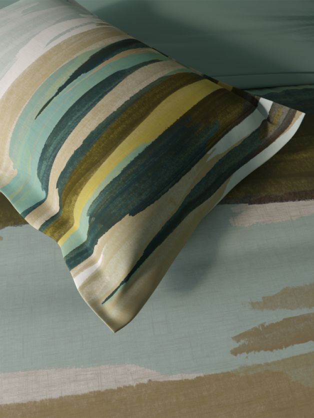 Decor Brushline Teal Green Double Bed Sheet Set
