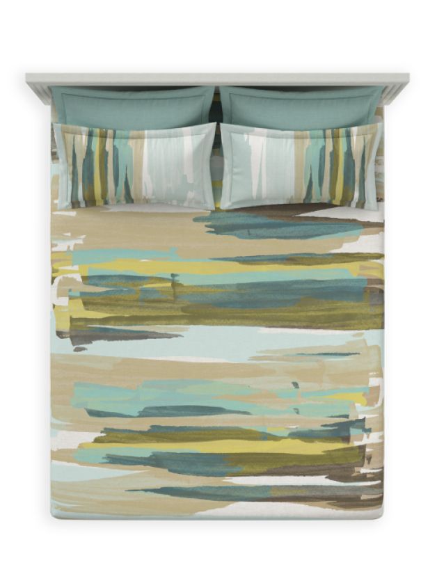 Decor Brushline Teal Green Double Bed Sheet Set