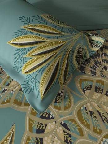 Decor Leaflane Aqua Premier Double Bed Sheet Set
