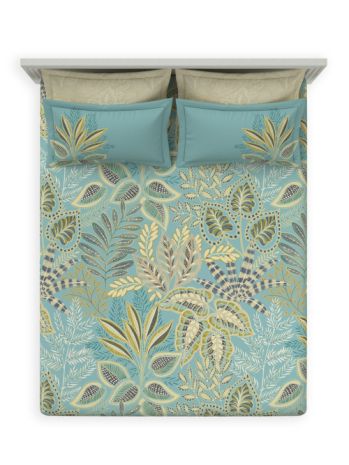Decor Leaflane Aqua Premier Double Bed Sheet Set