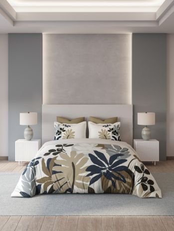 Decor Tropic Haven Khaki Platinum Double Bed Sheet Set