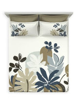 Decor Tropic Haven Khaki Platinum Double Bed Sheet Set
