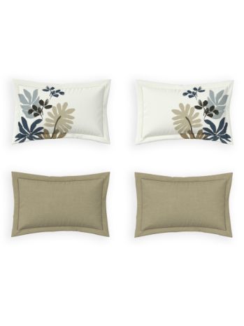 Decor Tropic Haven Khaki Platinum Double Bed Sheet Set