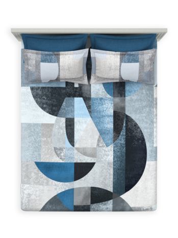 Decor Arcadia Metallic Blue Platinum Double Bed Sheet Set