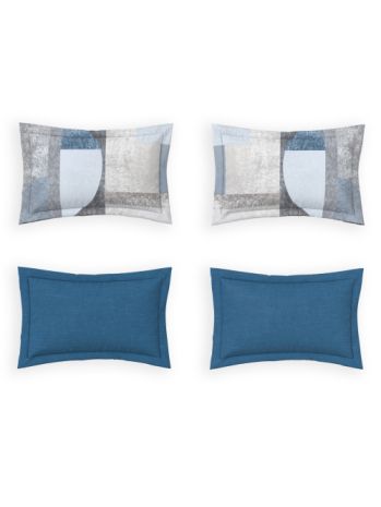 Decor Arcadia Metallic Blue Platinum Double Bed Sheet Set