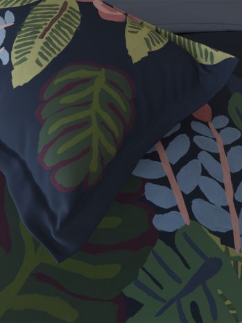 Decor Midnight Bloom Indigo Platinum Double Bed Sheet Set