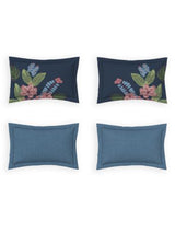 Decor Midnight Bloom Indigo Platinum Double Bed Sheet Set