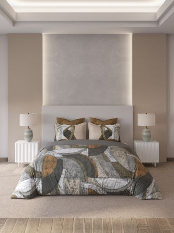 Decor Stony Terrain Dark Silver Platinum Double Bed Sheet Set