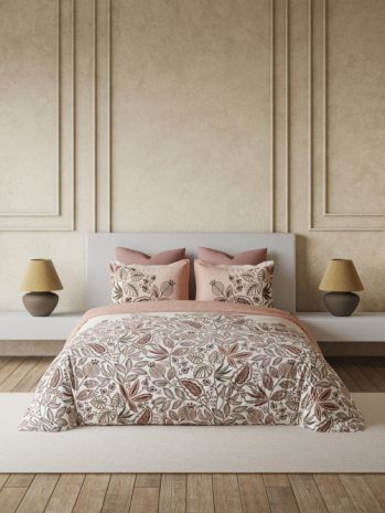 Decor Sylva Silver Pink Primary Double Bed Sheet Set
