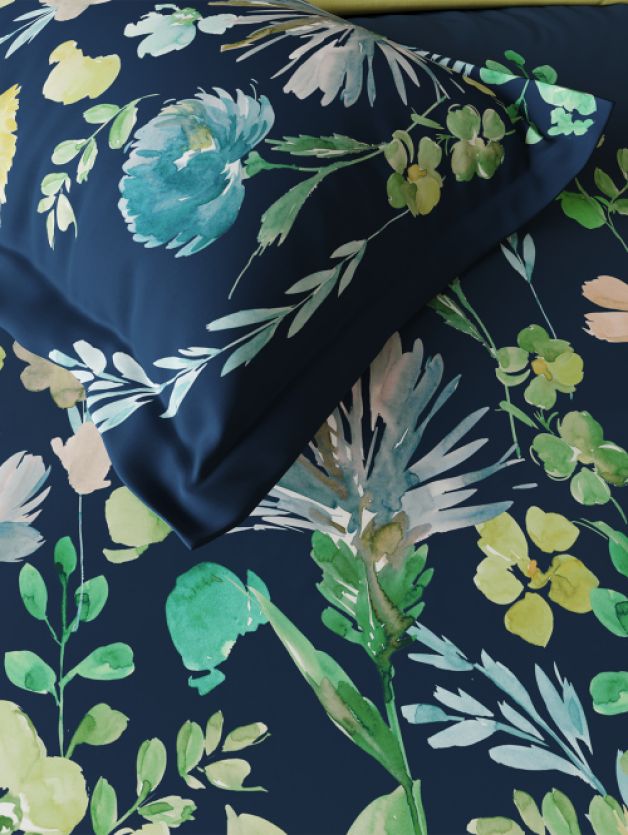 Decor Camellia Galaxy Blue Double Bed Sheet Set