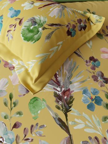 Decor Camellia Misted Yellow Primary Double Bed Sheet Set