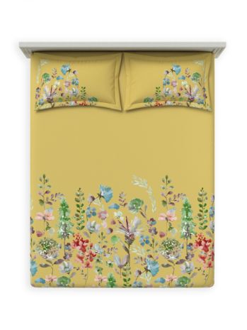 Decor Camellia Misted Yellow Primary Double Bed Sheet Set