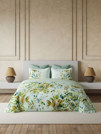 Decor Florae Aqua Glass Primary Double Bed Sheet Set