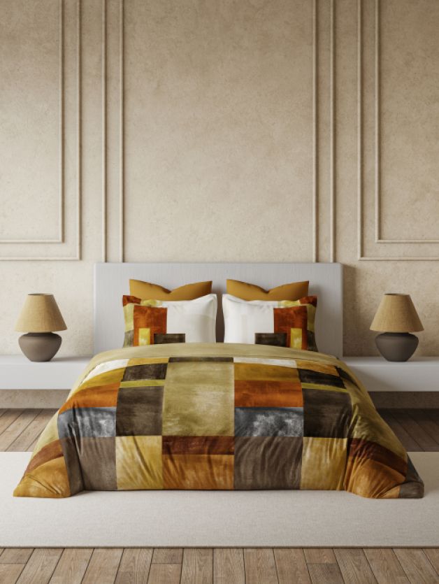 Decor Vectora Golden Glow Double Bed Sheet Set