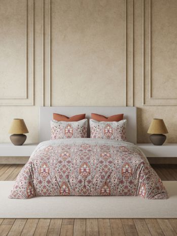 Decor  Ethnic Edit Silver Primary Double Bed Sheet Set