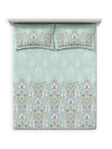 Decor Ethnic Edit Mint Green Primary Double Bed Sheet Set