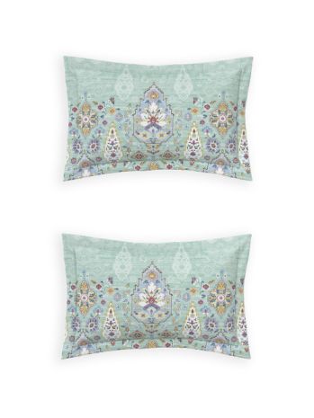 Decor Ethnic Edit Mint Green Primary Double Bed Sheet Set