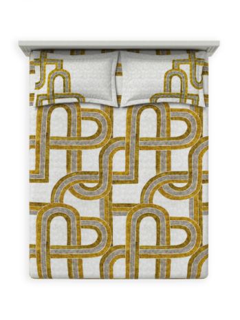 Decor Enora Ochre Primary Double Bed Sheet Set