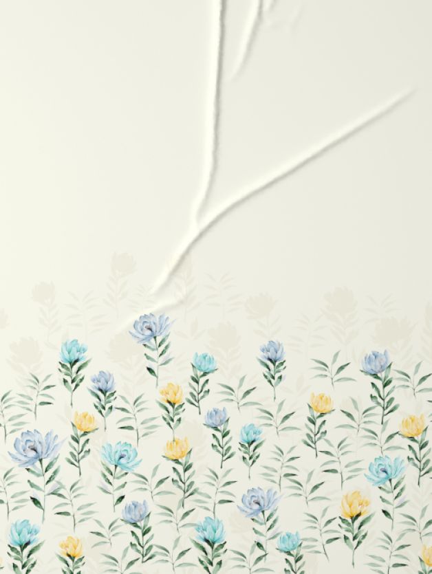 Decor Bloom Drift Blue Bell Double Bed Sheet Set