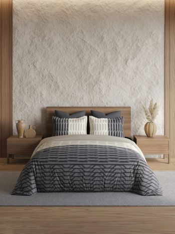 Decor Linear Fade Dark Slate Radiance Double Bed Sheet Set