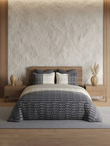 Decor Linear Fade Dark Slate Radiance Double Bed Sheet Set