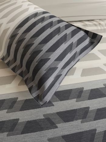 Decor Linear Fade Dark Slate Radiance Double Bed Sheet Set