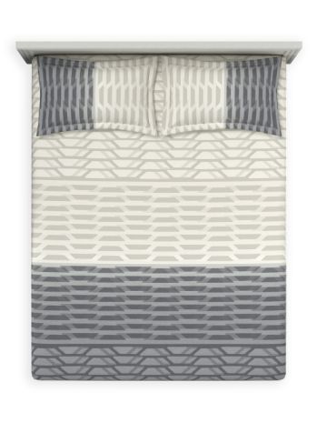 Decor Linear Fade Dark Slate Radiance Double Bed Sheet Set